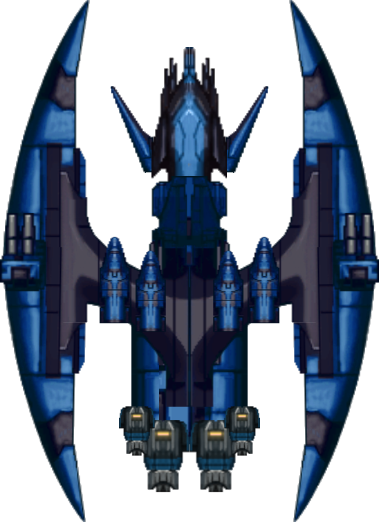 blue spaceship